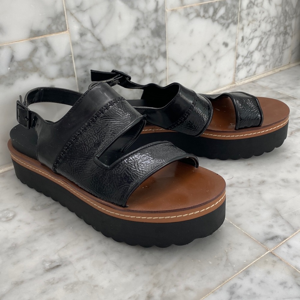 Zara Platform black sandals - size 40